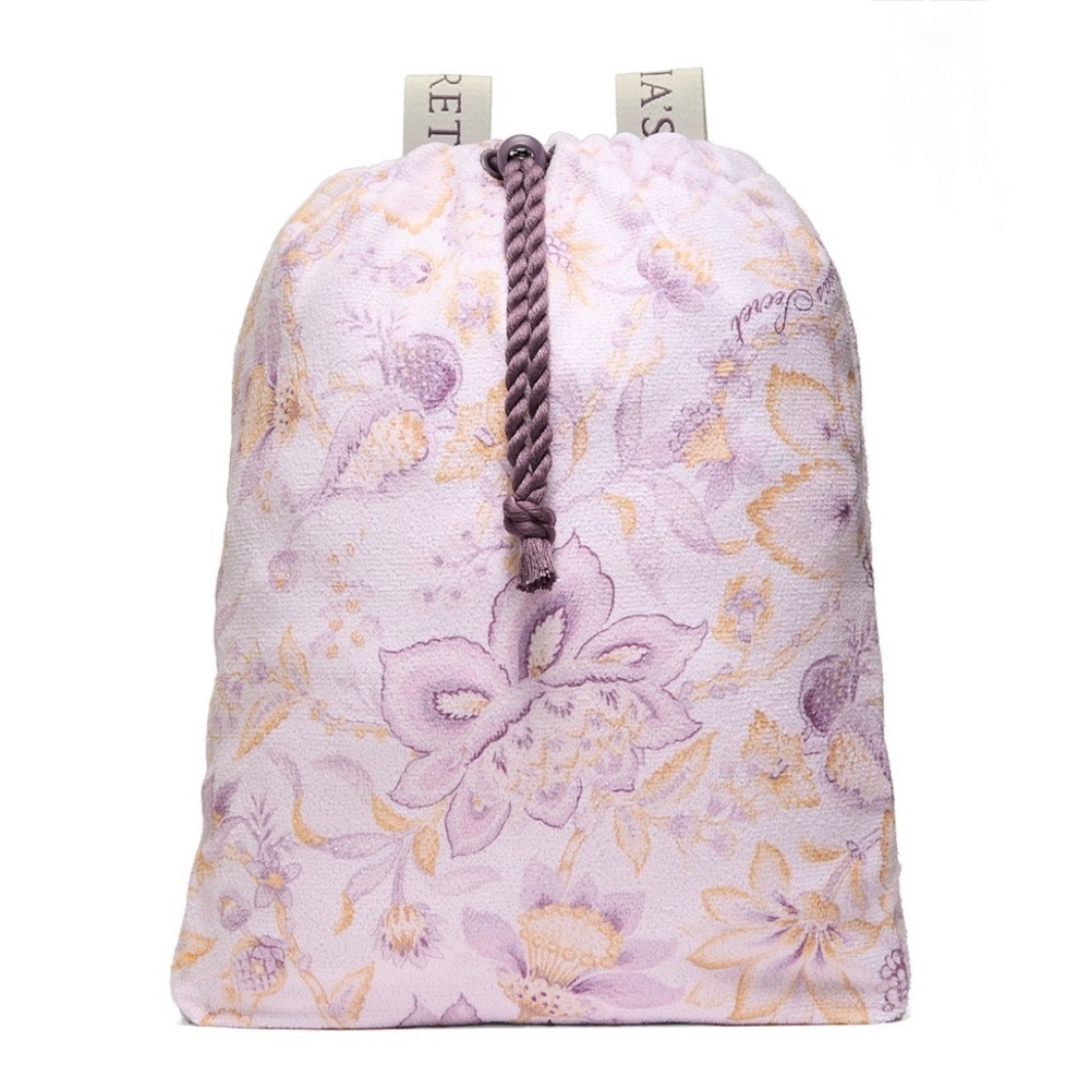 Victoria’s Secret 2 in 1 Beach Towel Backpack Pool Bag Purple Floral NWT